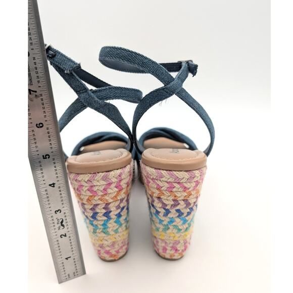 Abound Sukie Espadrille Wedge Sandals Women's Blue Denim Size US8M - Picture 4 of 9